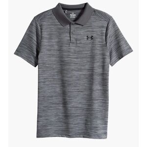Boys UNDER ARMOUR performance polo shirt- Pitch Grey/Light Heather - Size Large